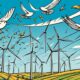 Wind Turbine And Birds