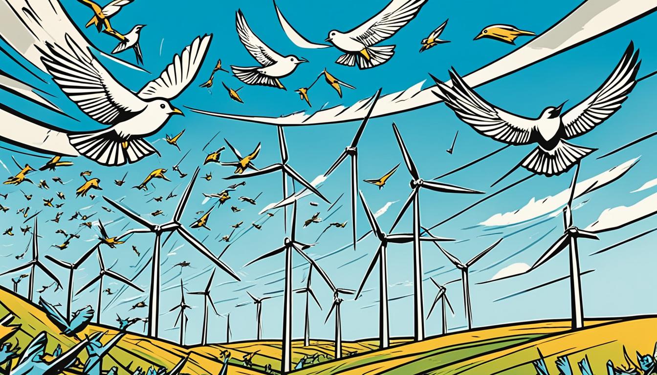 Wind Turbine And Birds