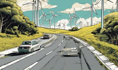 wind turbines on highways