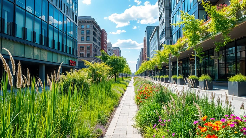 green roofs and permeable pavements