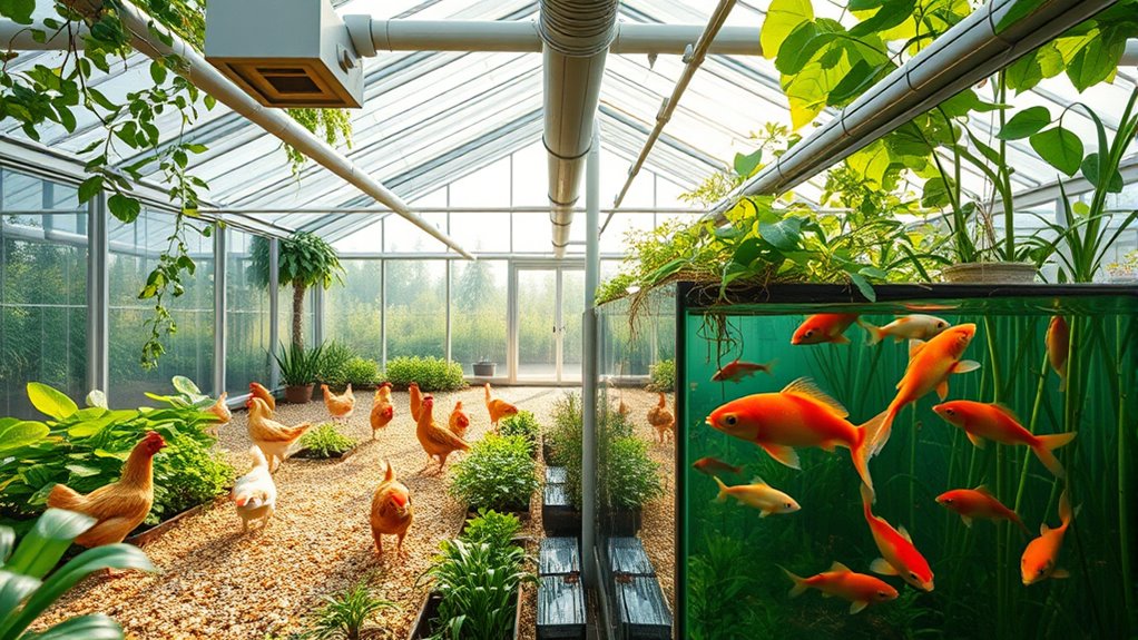 greenhouse raising chickens or fish