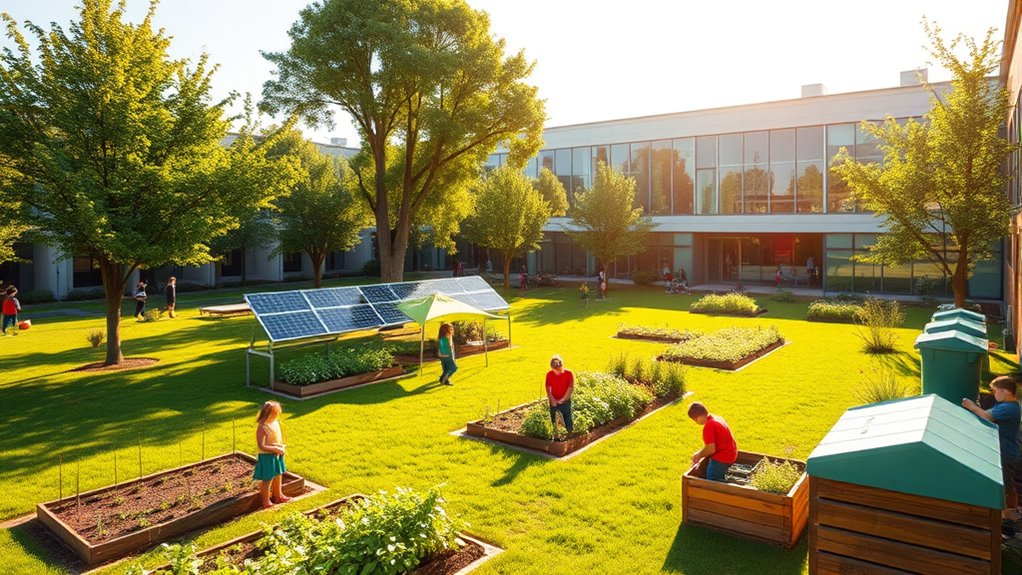 implement renewable energy and waste reduction