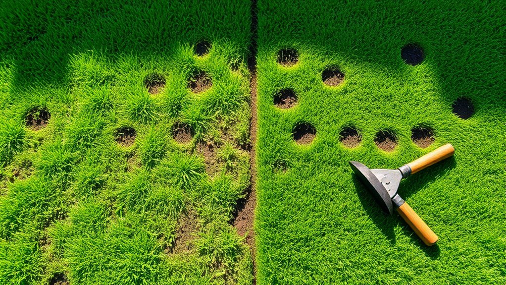 loosen soil for healthier grass