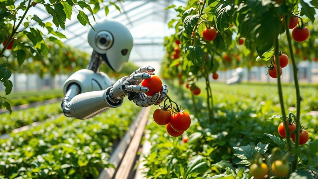 robots harvest greenhouse vegetables