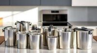 stylish stainless steel compost pails