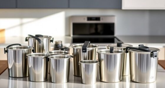 stylish stainless steel compost pails