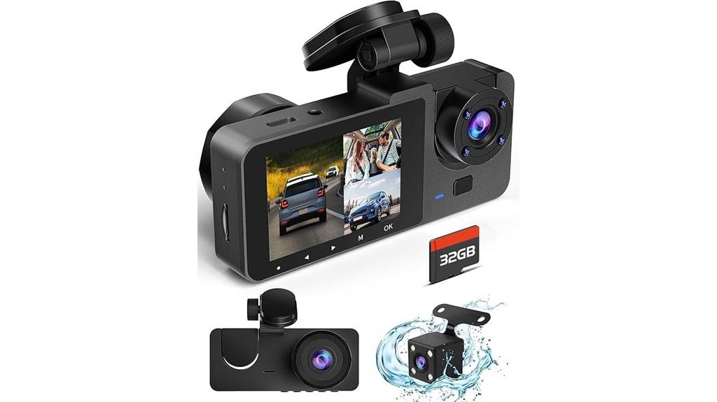 4k triple dash camera