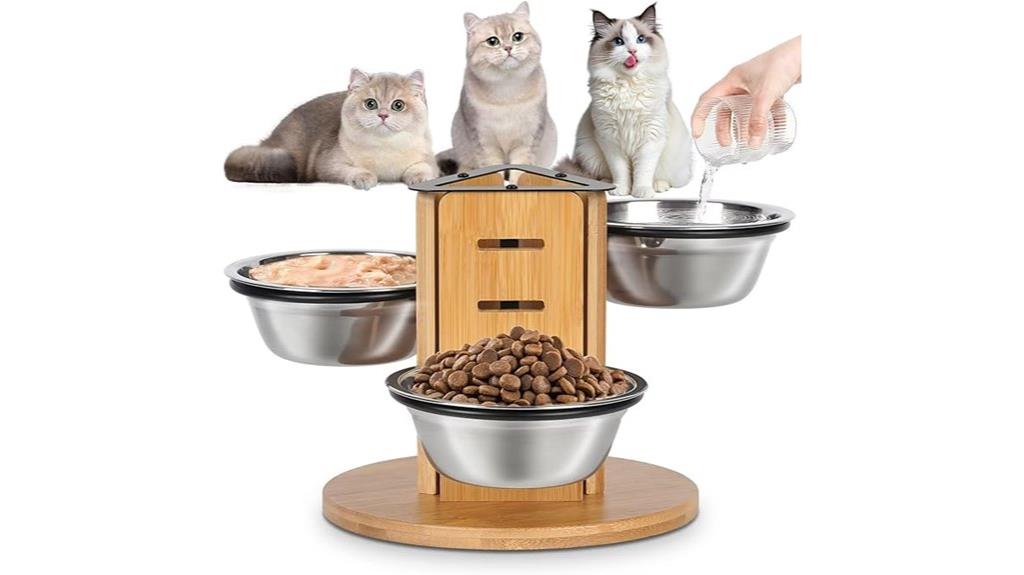 adjustable elevated cat feeder