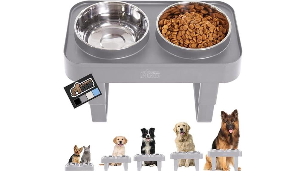adjustable elevated dog bowls