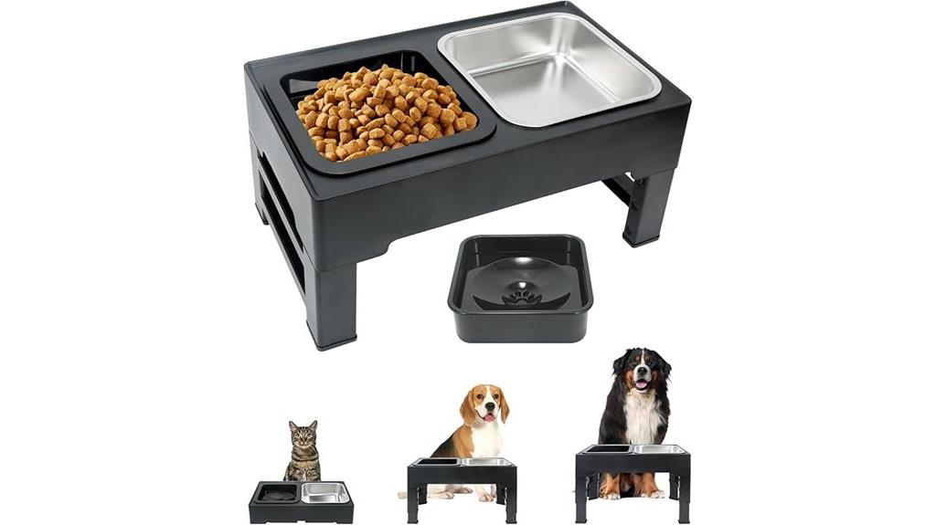 adjustable elevated dog bowls