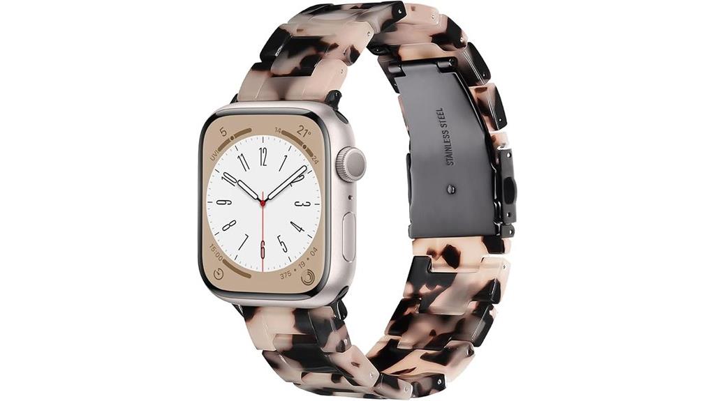 black floral resin band