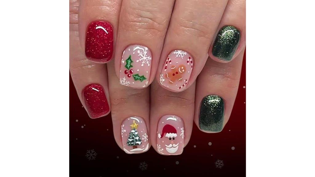 christmas snowflake tree nails