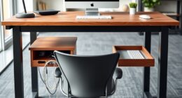 clutter free adjustable desk