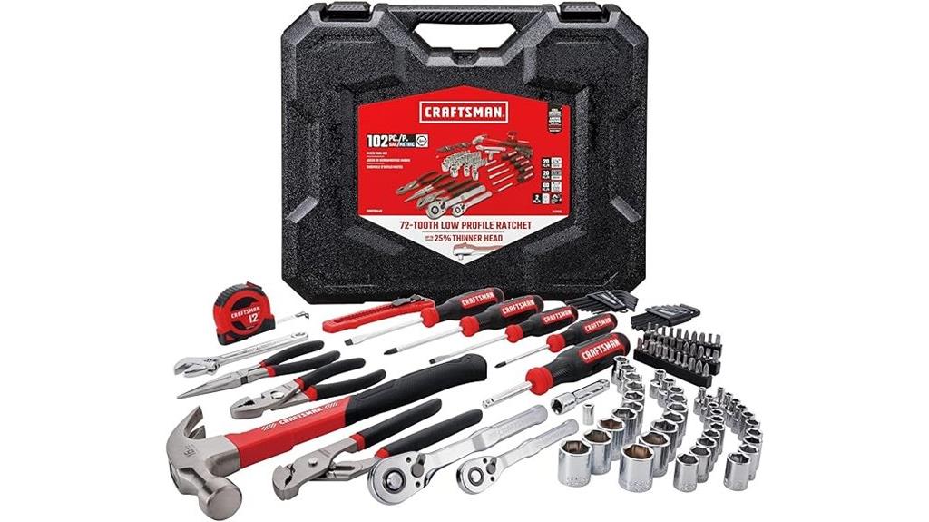 comprehensive 102 piece tool set