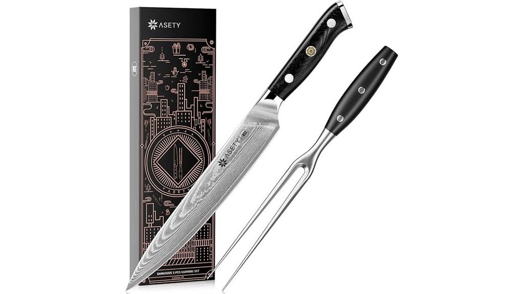 damascus carving knife set