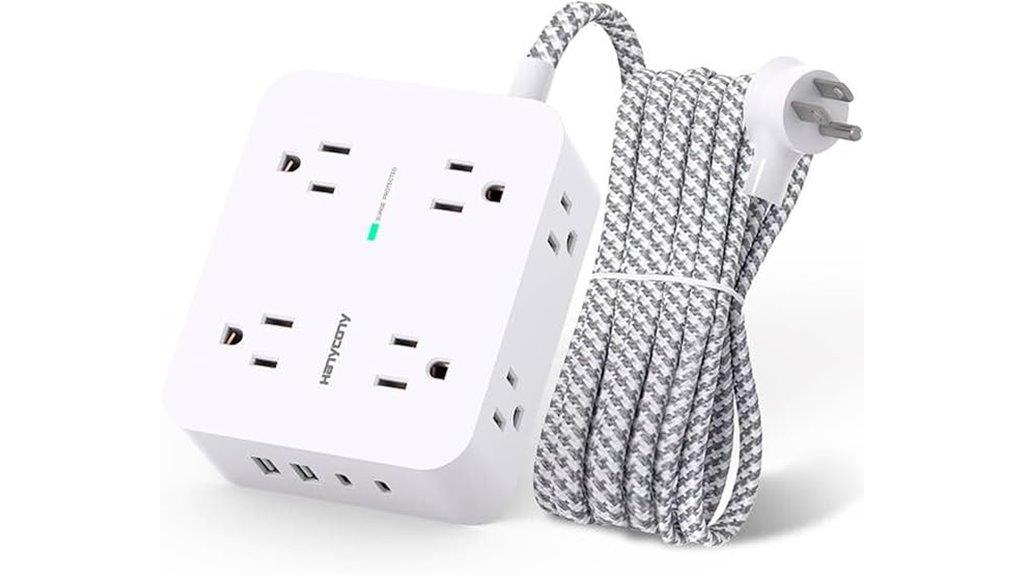 eight outlets four usb