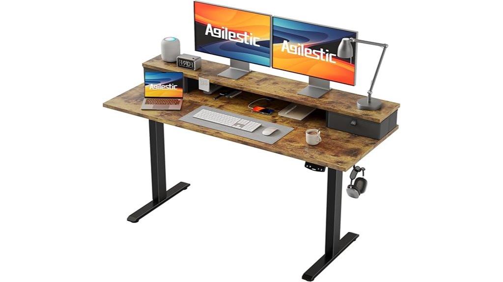 electric desk with drawers