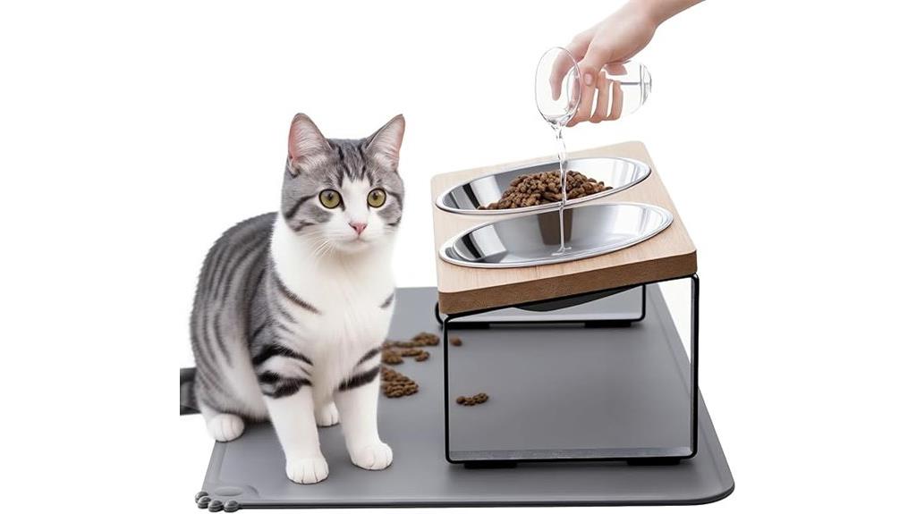 elevated cat bowl set