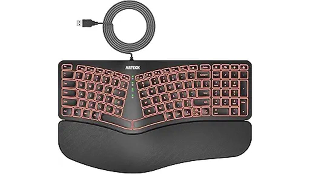 ergonomic wired keyboard comfort
