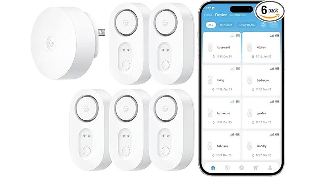 five pack water leak sensors