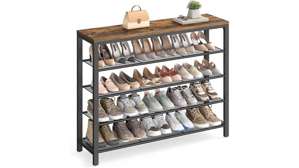 five tier metal shoe rack
