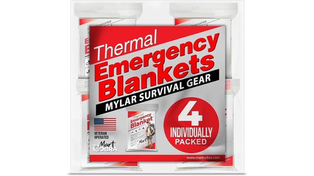 four pack emergency blankets