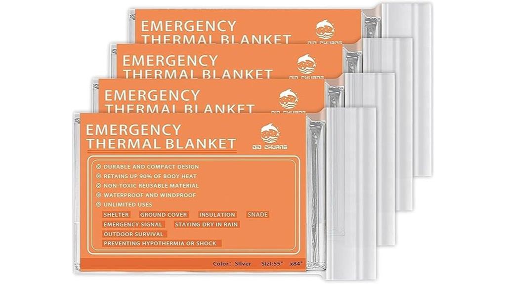 four pack emergency blankets