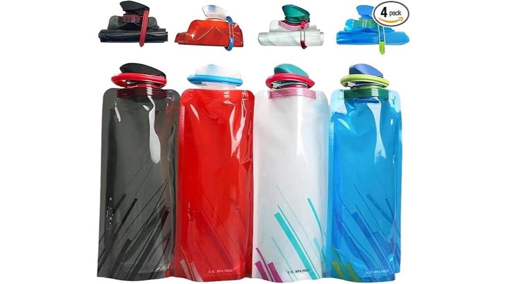 four pack travel water bottles