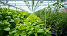 greenhouse basil herb cultivation