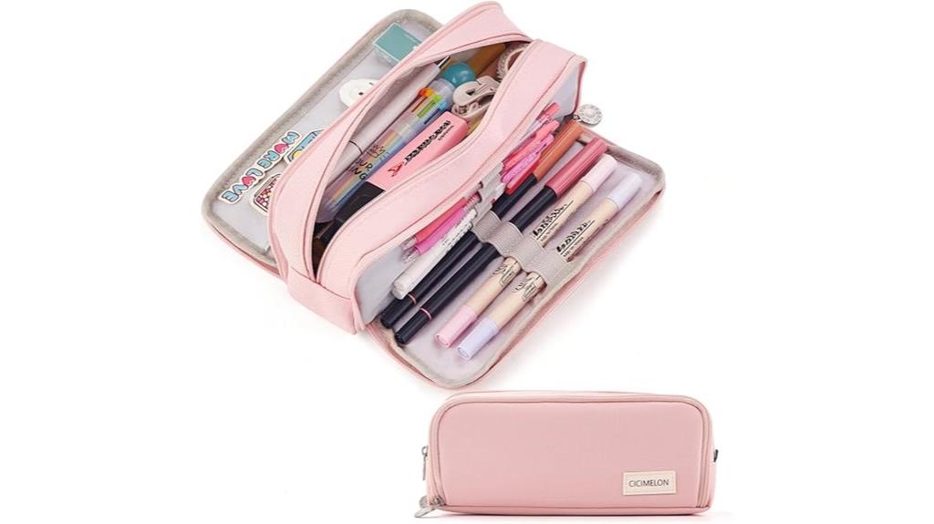 large capacity multi compartment pencil case