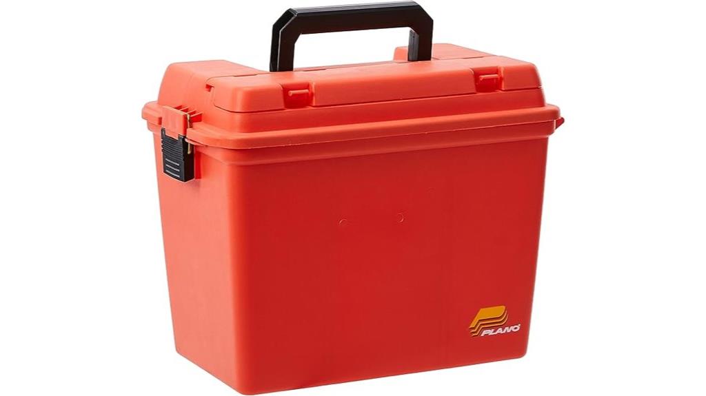 large orange storage container