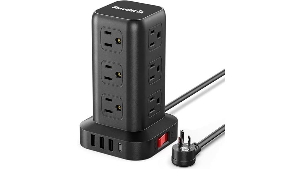 multi outlet tower with usb
