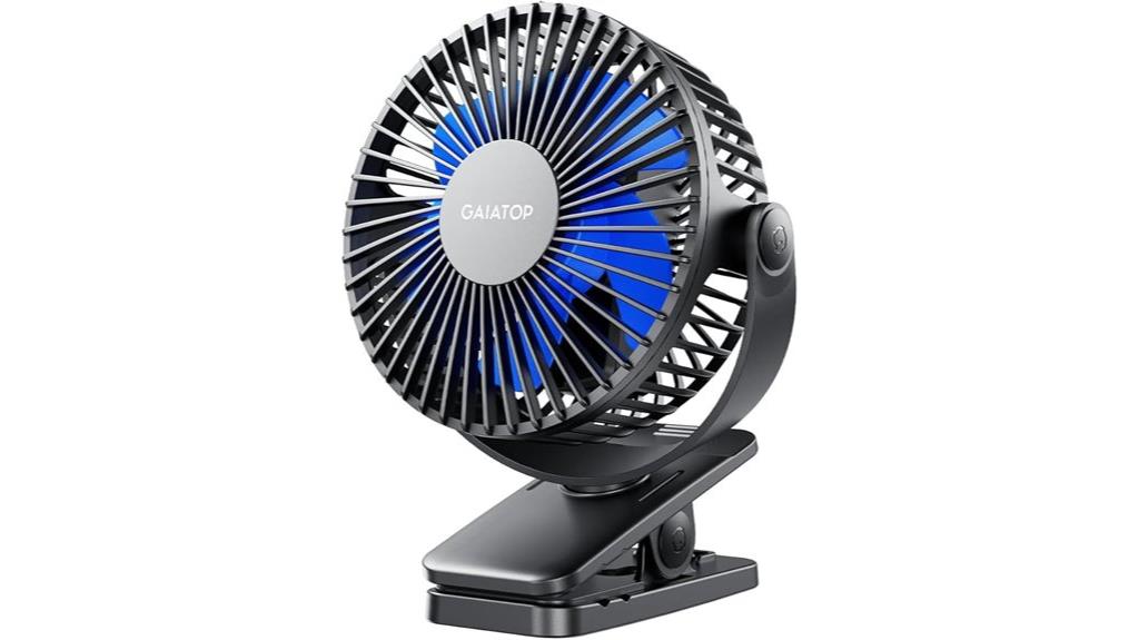 portable battery powered clip on fan