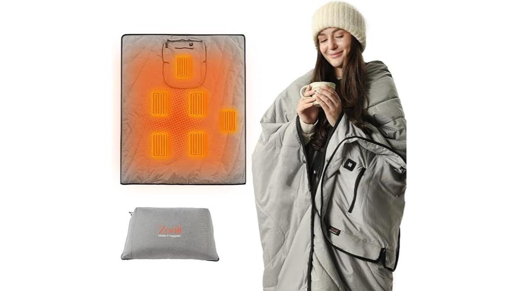 portable heated blanket device