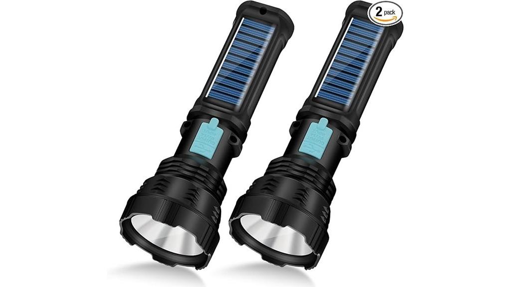 rechargeable solar flashlight pack