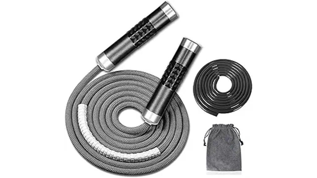 red weighted jump rope