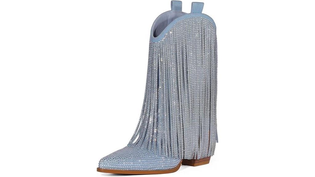 rhinestone fringe cowboy boots