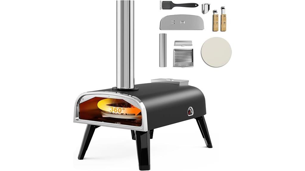 rotatable outdoor pizza oven