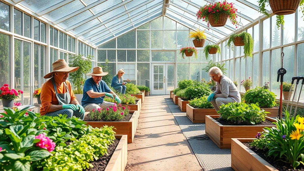 senior greenhouse gardening accessibility