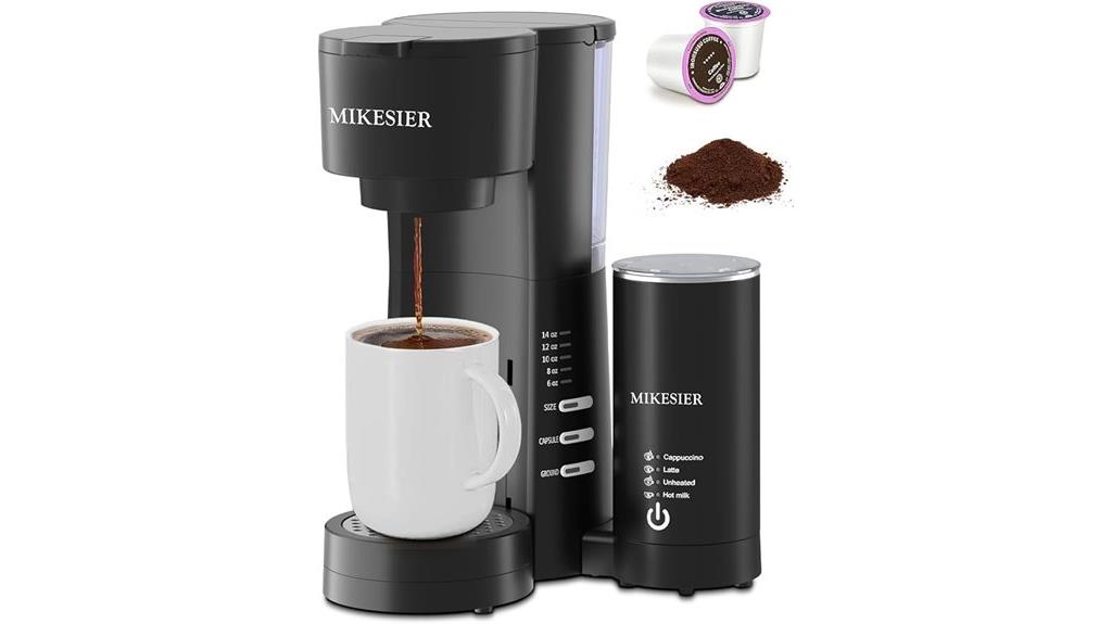 single serve coffee with frother