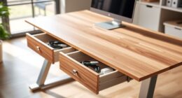 sit stand desks with cable drawers