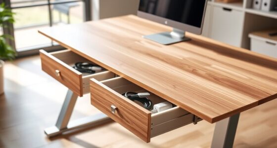 sit stand desks with cable drawers