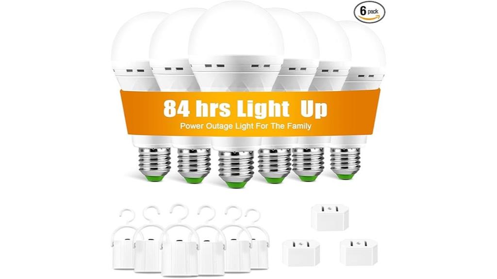 six rechargeable led bulbs