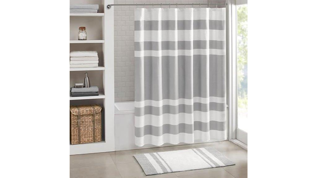 striped waffle weave curtain