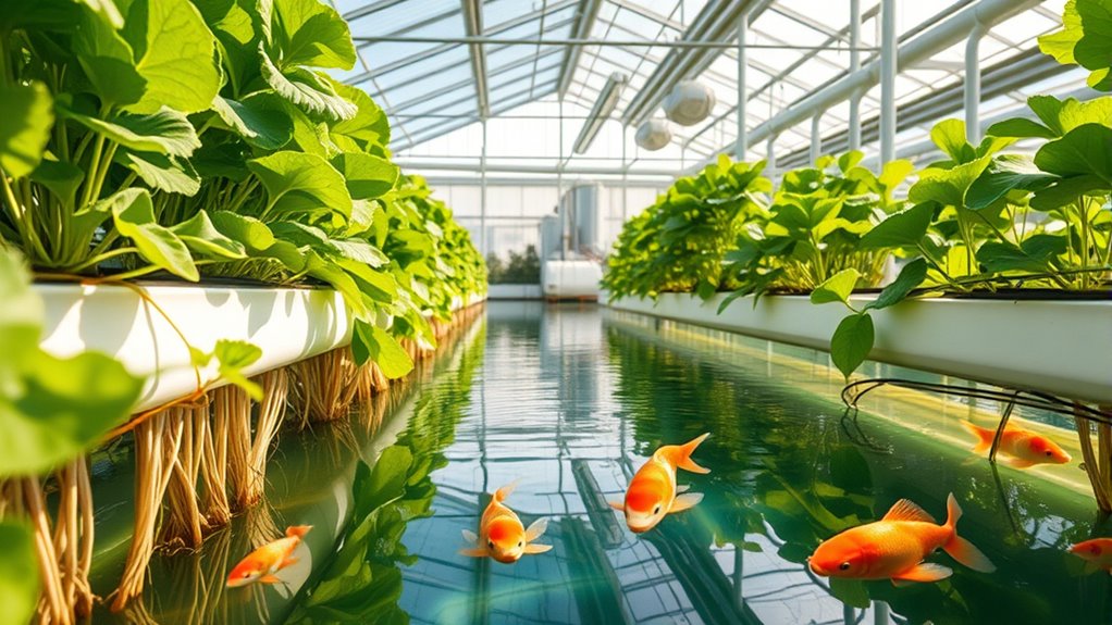 sustainable aquaponic greenhouse system