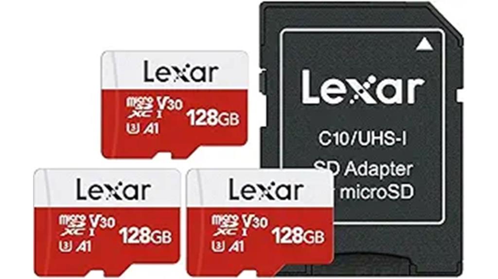 three 128gb micro sd cards