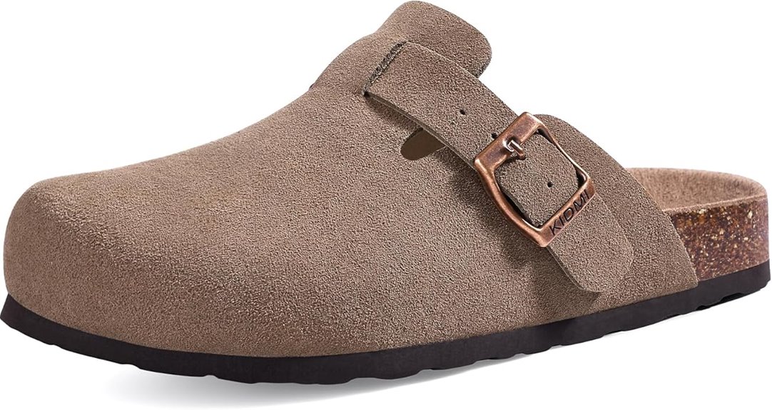 vegan suede cork clogs
