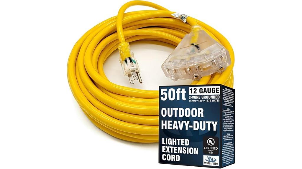 weatherproof 50 foot extension cord