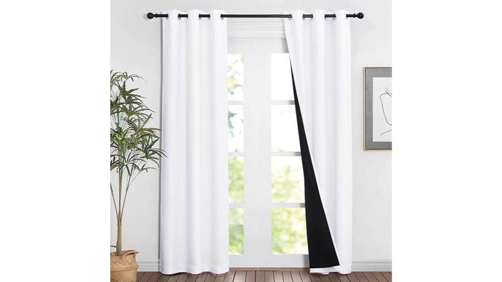 white blackout curtain set