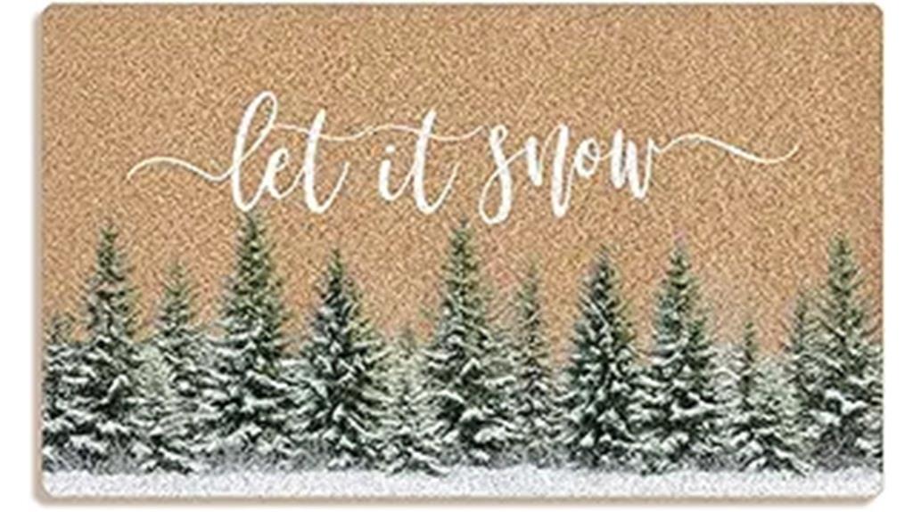 winter pine doormat design
